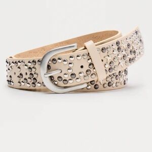 Beige Studded Women's Belt